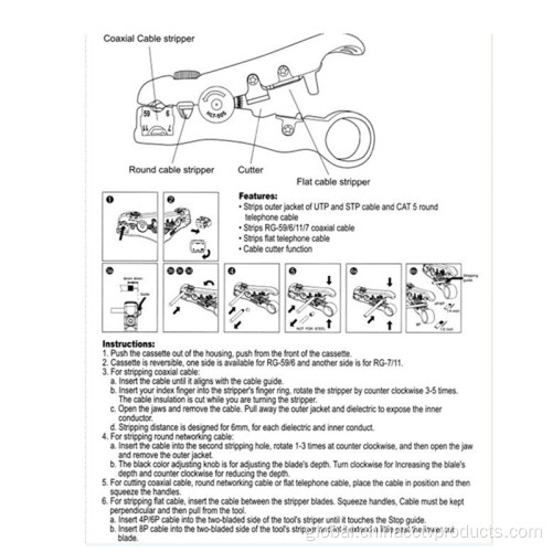  CCTV Installation Tool Crimpers Tool for Cut CAT6 RG59/6/11/7 coaxial cable Factory